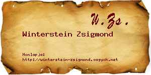 Winterstein Zsigmond névjegykártya
